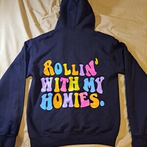 Hangover Hoodies Women's S/M Rollin' With My Homies Colorful Graphic Hoodie Cozy